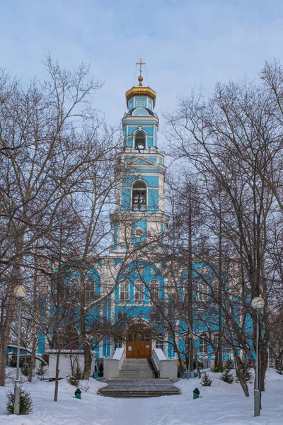 Ekaterimburgo Rusia Enero 2020 Paisaje Urbano Invierno Iglesia Ascensión — Foto de Stock