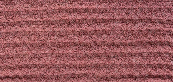 Hand Knitted Wool Coral Fabric Texture Background Banner Top View — Stock Photo, Image