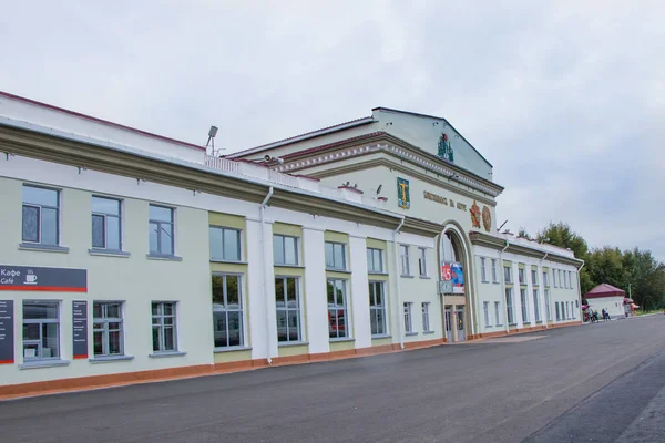 Komsomolsk Amur Rússia Agosto 2019 Edifício Estação Ferroviária Komsomolsk Amur — Fotografia de Stock