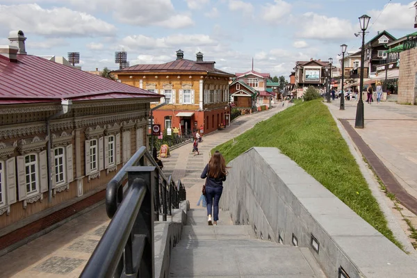 Irkutsk Russia Agosto 2019 Gente Cammina Intorno Luogo Turistico 130Esimo — Foto Stock