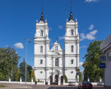 Daugavpils, Letonya - 6 Temmuz 2018: Kutsal Bakire Meryem 'in Kusursuz Gebeliği Katolik Kilisesi.