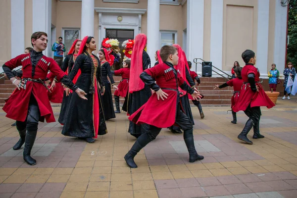 Soči Rusko Února2019 Amatéři Dětská Skupina Aelita Tanec Kavkazský Lezginka — Stock fotografie
