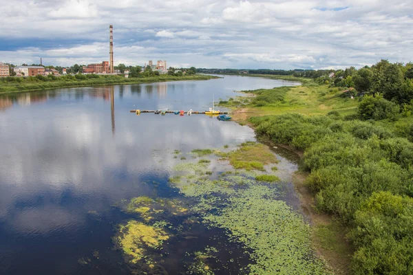 Kilátás Daugava Folyóra Daugavpils Városában Lettországban Nyári Táj — Stock Fotó