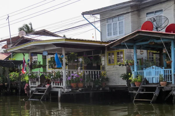 Bangkok Thailand Листопада 2016 Подорож Вуличними Каналами Міського Району Будинки — стокове фото
