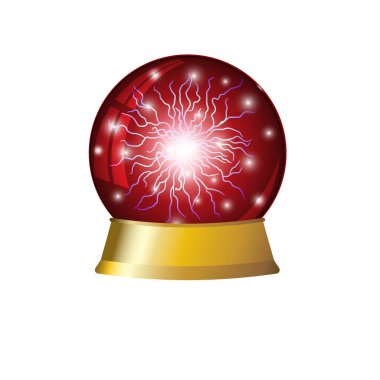Sihirli top. Altın bir standın üzerinde parlayan sihirli bir küre.