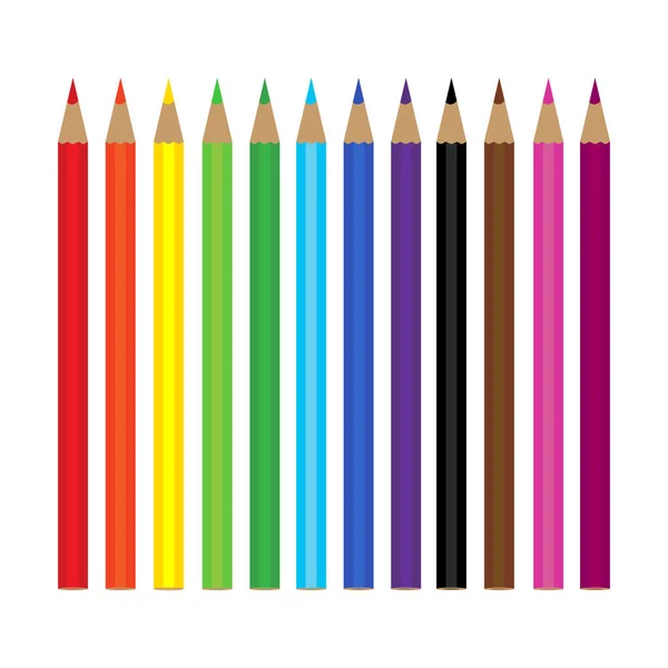 Conjunto Lápis Coloridos — Vetor de Stock