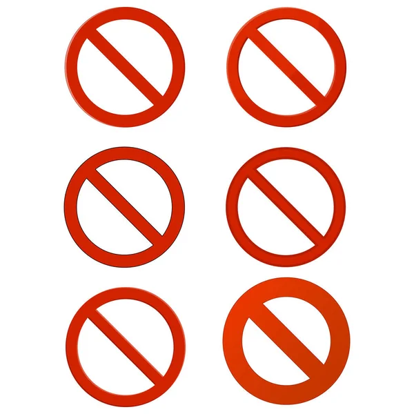 Los Signos Prohibición Conjunto Signos Prohibición Aislados Sobre Fondo Blanco — Vector de stock