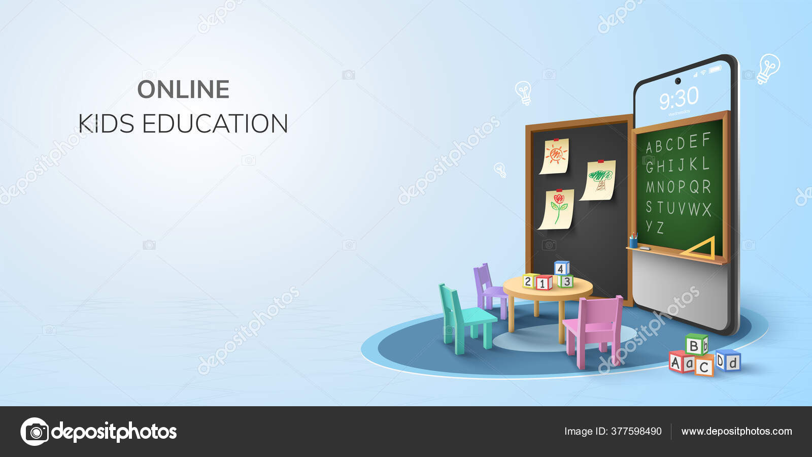 Desk Is Set Up In A Classroom Background, 3d Illustration, School Classroom  With A Smartphone In Front, E Learning And Online Education Concept  Background Image And Wallpaper for Free Download