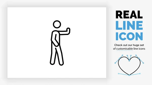 Tongkat Editable Figure Memegang Tangannya Untuk Menghentikan Seseorang - Stok Vektor