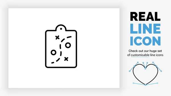 Icono Línea Editable Una Estrategia Portapapeles — Vector de stock