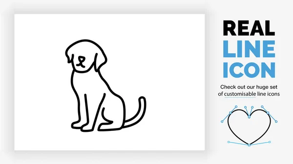 Bir köpeğin düzenlenebilir satır simgesi