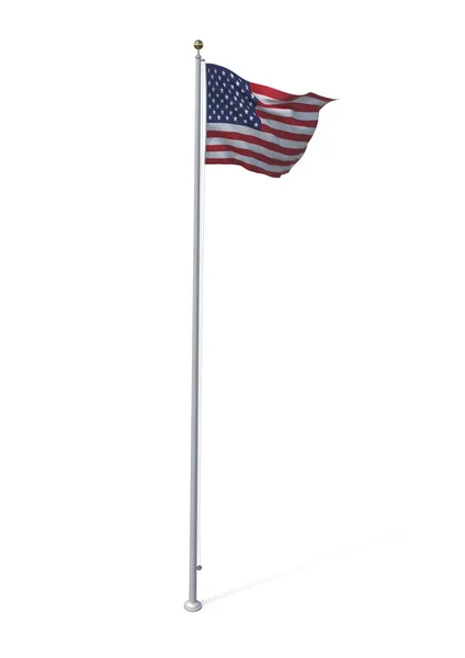 Amerikan Bayrağı Boyutlu Izole Edilmiş Şekilde Dalgalanıyor — Stok fotoğraf