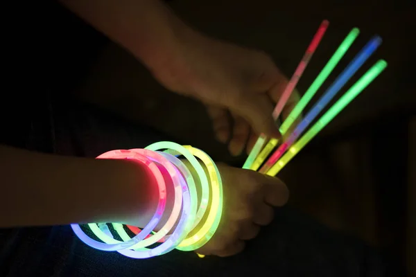 Glow Sticks Hand — Stock Photo, Image