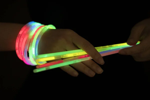 Glow Sticks Hand — Stock Photo, Image
