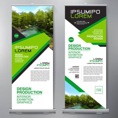 İş olarak topla. Standee tasarım. Banner şablon. Sunum ve broşür ve ilan. Vektör çizim