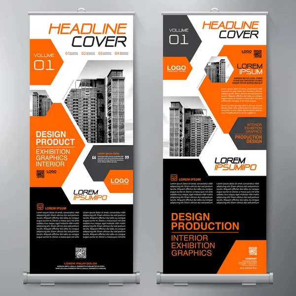 Gli Affari Mettono Male Standee Design Banner Template Presentazione Brochure — Vettoriale Stock