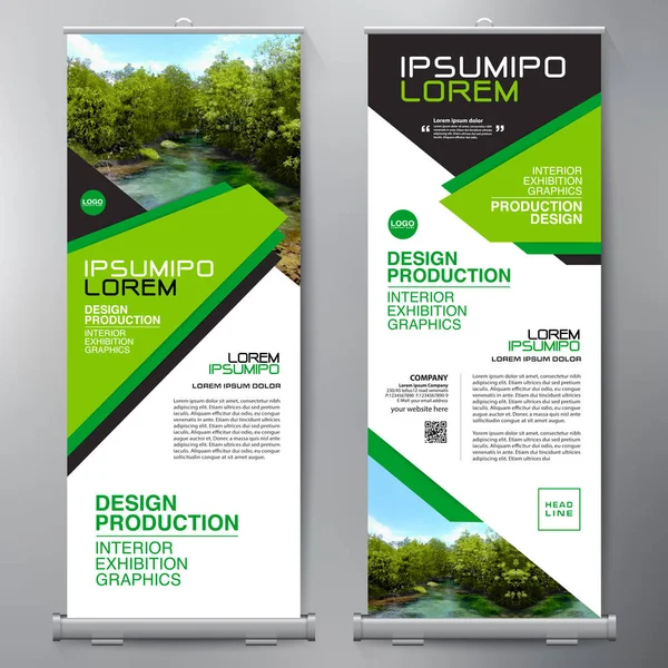 Das Geschäft Rollt Ständiges Design Banner Vorlage Präsentation Und Prospektflyer — Stockvektor