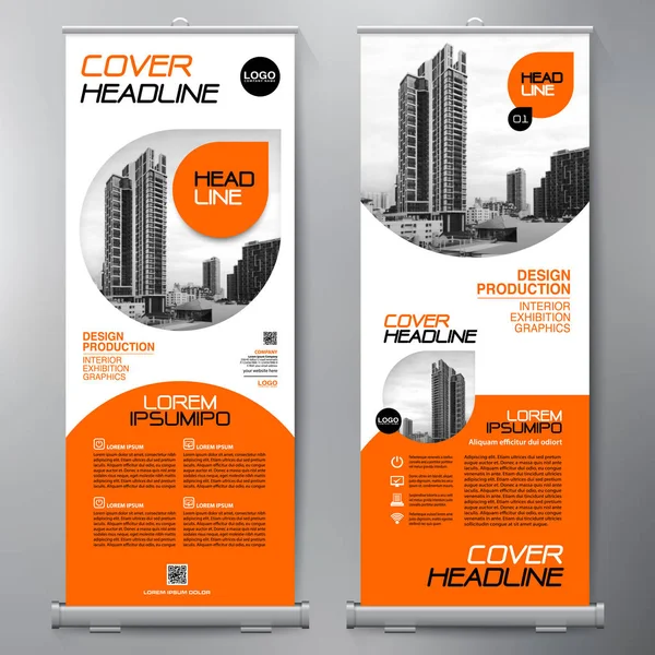 Επαγγελματίες Συναθροίζονται Σχεδιασμός Standee Πρότυπο Banner Παρουσίαση Και Φυλλάδιο Flyer — Διανυσματικό Αρχείο
