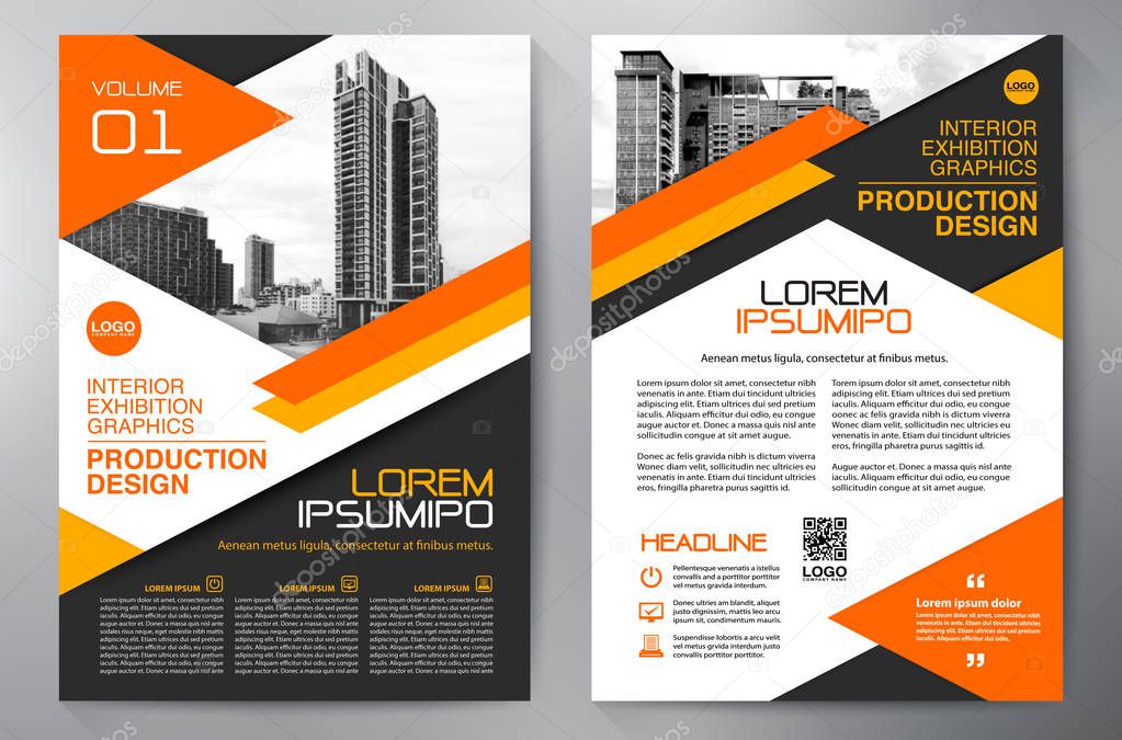 Business Brochure. Flyer Design. Leaflets a4 Template. Cover Book and Magazine. Annual Report Vector illustration