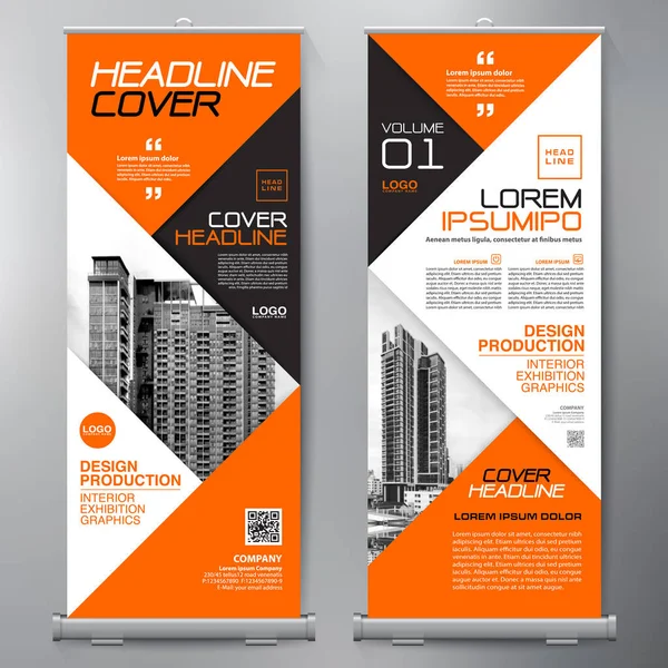 Business Roll Up. Standee Design. Modelo de Banner. Apresentação —  Vetores de Stock