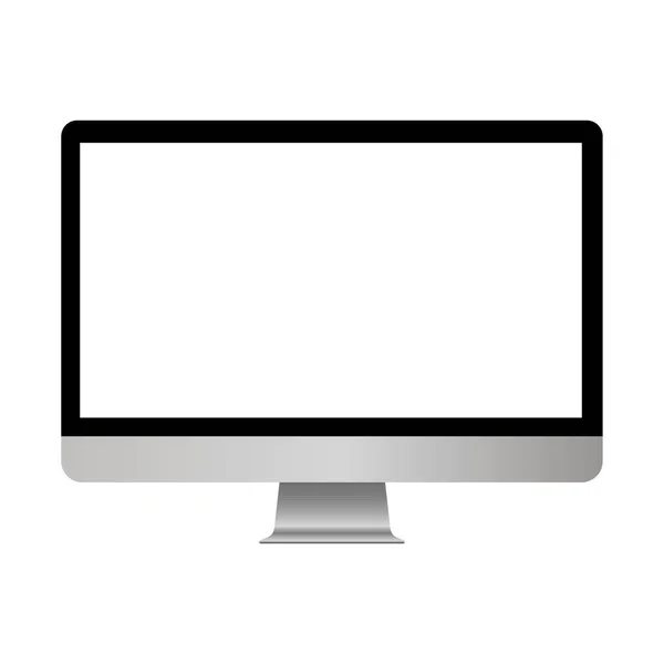 Monitor de ordenador gris con borde negro — Vector de stock