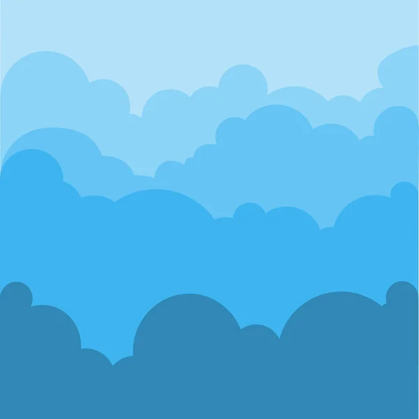 Nuvens azul ondulado e azul escuro como um fundo para o céu —  Vetores de Stock