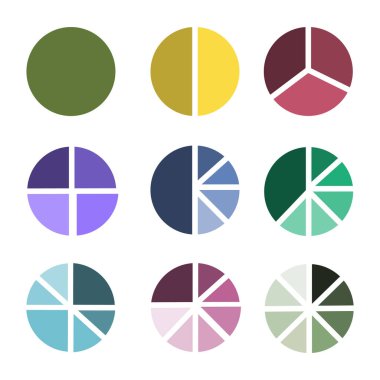 Sektörlere ayrılmış farklı renk çemberleri