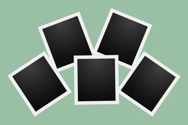 Black polaroid photo cards with a white border — Stock Vector