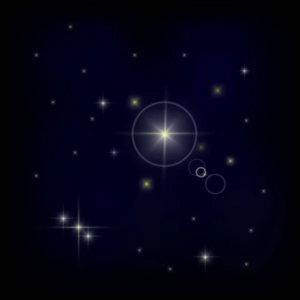 Cielo Estrellado Nocturno Fondo Vector Negro Con Estrellas Textura Forma — Archivo Imágenes Vectoriales