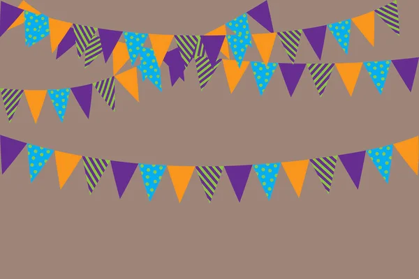 Imagen Vectorial Decoración Las Banderas Para Cumpleaños Una Fiesta Foto — Archivo Imágenes Vectoriales