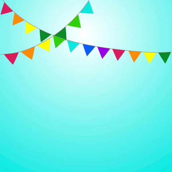 Vektorbild Einer Girlande Aus Urlaubsfahnen Hängende Dreieckige Wimpel Zum Geburtstag — Stockvektor