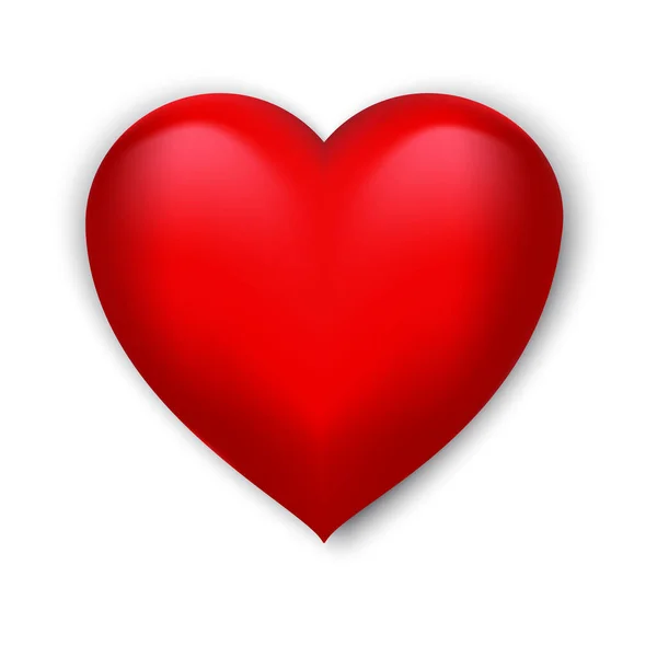 Διανυσματικό Κόκκινο Εικονίδιο Καρδιάς Σύμβολο Της Αγάπης Λευκό Φόντο — Διανυσματικό Αρχείο