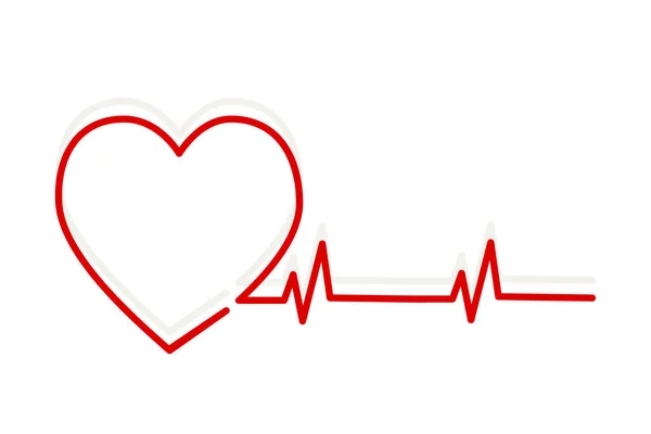 Vector Image Heartbeat Line Heart Heartbeat Pulse Life Cardiogram Health — Stock Vector