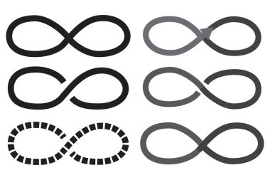 Vektör döngü simgesi. Sonsuzluğun sembolü. Soyut eğri çizgilerinden oluşan bir logo. Sonsuzluğun grafiksel görüntüsü. Stok Fotoğrafı.