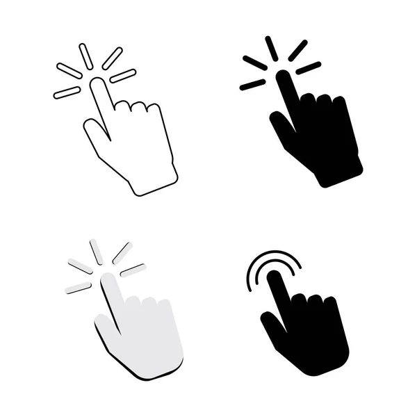 Vektor Finger Cursor Symbol Der Mauszeiger Klickt Auf Den Bildschirm — Stockvektor