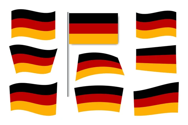 Ícone vetorial das bandeiras da Alemanha. Imagem plana do símbolo de um país europeu. Conjunto de emblemas da Alemanha . — Vetor de Stock