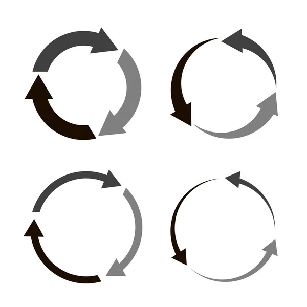 Vector ronde pijl pictogram. Herhaal en herlaad het icoon. Symbool van rotatie en recycling. — Stockvector