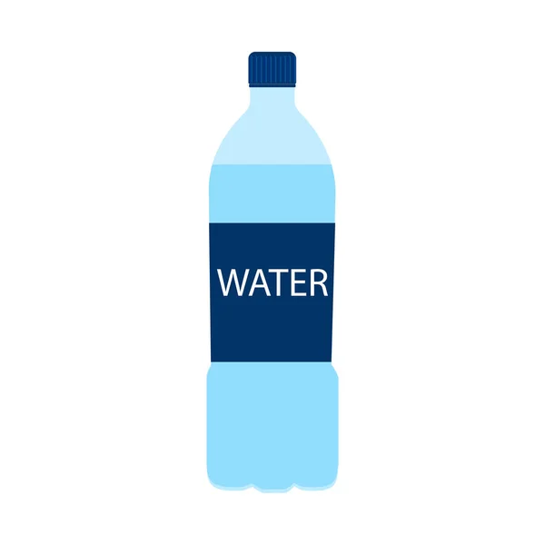 Água Numa Garrafa Plástico Ícone Plano Vetorial Recipiente Refrigerante Mineral — Vetor de Stock