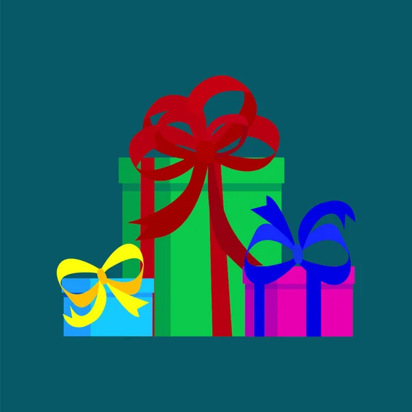 Image Vectorielle Boîtes Avec Des Cadeaux Emballage Multicolore Avec Surprises — Image vectorielle
