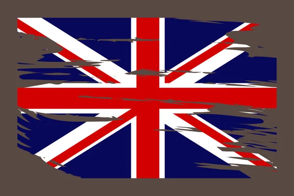 British Flag Vintage Symbol Union Great Britain Jack Grunge Style — Stock Vector