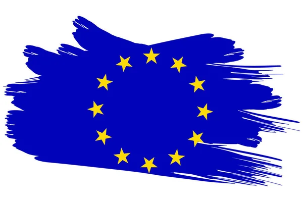 Signo Bandera Estrellas Unión Europea Estilo Grunge Emblema Bandera Europea — Vector de stock