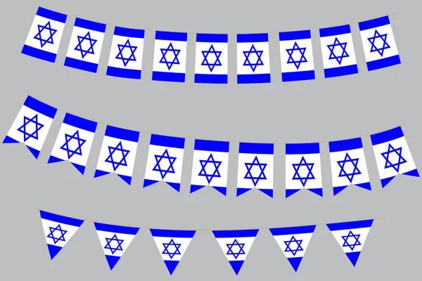 Bandeiras Israel Independência Estado Israel Símbolo Dia Israel Desenhos Animados —  Vetores de Stock