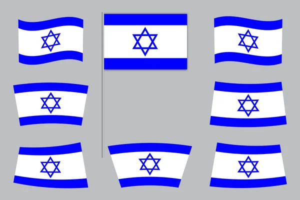 Israeli Flag Seth Emblems Israel Jewish Symbols Collection Vector Image — Stock Vector