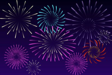 Havai fişek çemberlerinin vektör arkaplanı. Patlama noktası deseni. Havai fişek karikatür fişeği. Soyut sıçrama çizimi. Stok Fotoğrafı.