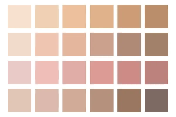 Skin Color Tones Beige Palette Soft Shades Human Body Color — Stock Vector