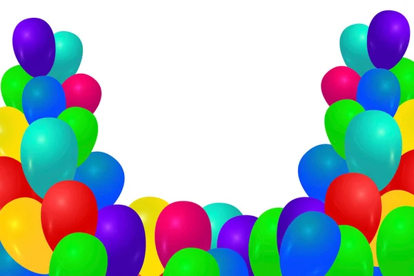 Ballonger Till Fest Eller Födelsedag Bollar Vit Bakgrund Bakgrund För — Stock vektor