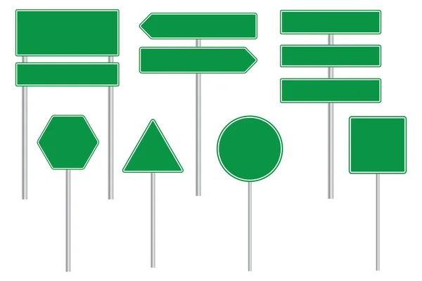 Yol Tabelası Boş Yeşil Işaret Tabela Yönü Gösteriyor Vektör Görüntüsü — Stok Vektör