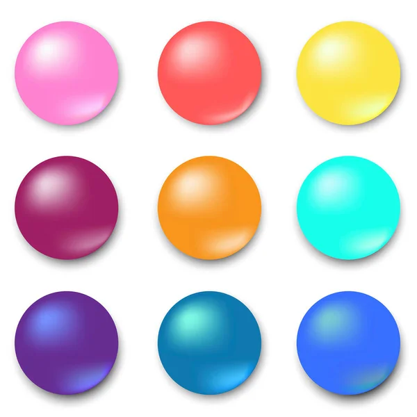 Imagen vectorial de bolas 3d. Bolas de colores esféricos . — Vector de stock