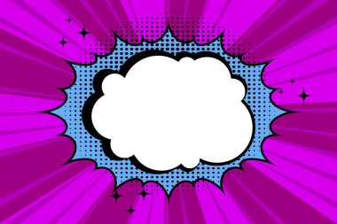 Bir patlamanın arka planının vektör çizimi. Çizgi roman şeklinde bir patlama balonu. Stok fotoğrafı.