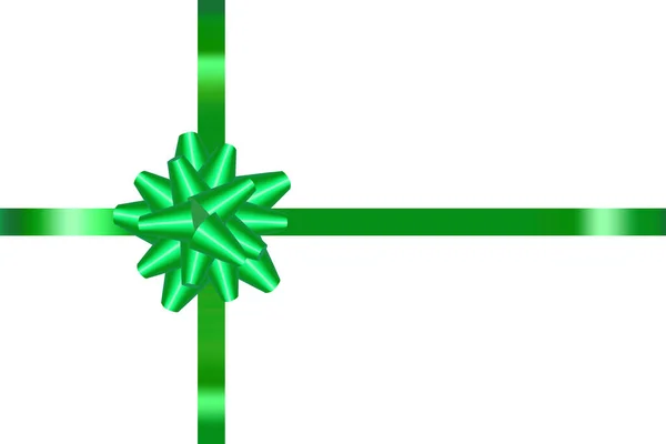 Grünes Band Als Geschenk Satinband Für Verpackungen Grüne Schleife Einem — Stockvektor